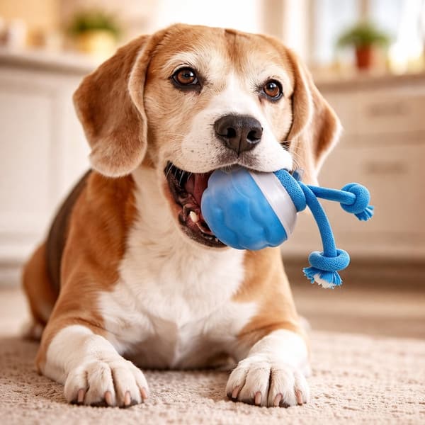 Smart Aktivitetsbold til Hunde – Automatisk & Interaktiv Blå