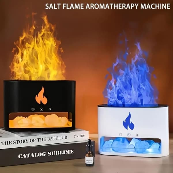 Vulkan Luftfuktare & Aroma Diffuser 240 ml med Kristallsalt Vit