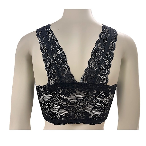Comfort BH i spets (3 delar i 3 färger utan galge) Black XL