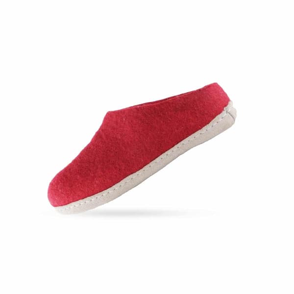 Ulltofflor (100% ren ull) med mockasula Mörkgrå EU 36