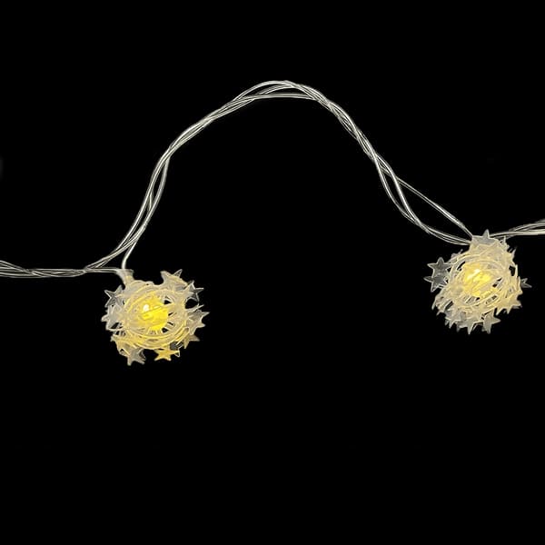 LED-Lyslenke med 20 Stjernekuler – hvit (3 meter)