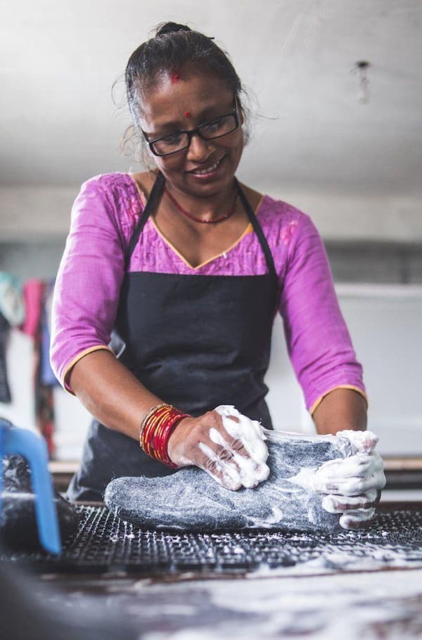 Ullstövlar (100% ren ull) med gummisula Curry EU 41