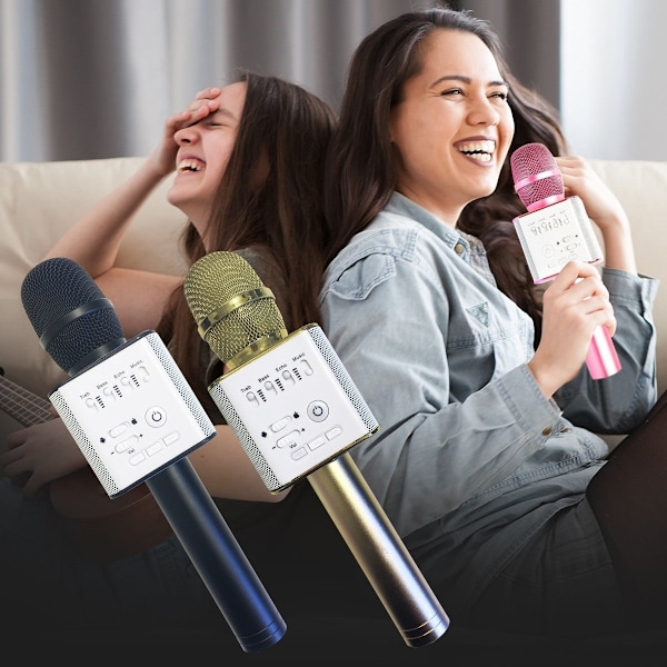 Karaoke Mikrofon Bluetooth med högtalare Svart