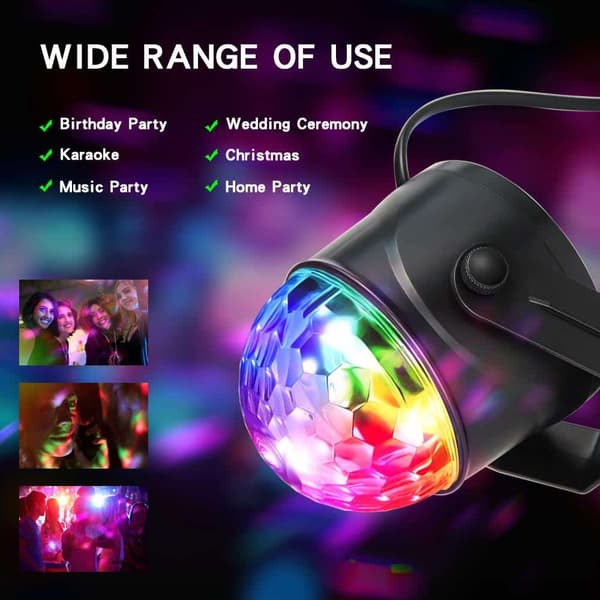 Roterende LED-Discokule m/Fjernkontroll
