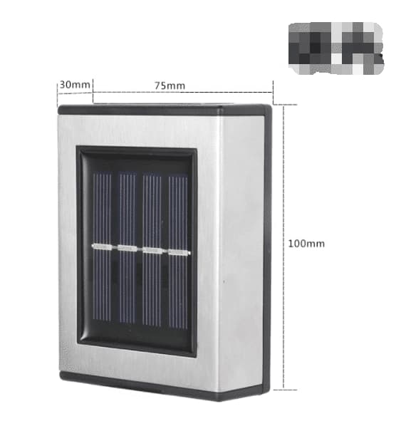 LED-solcelle Væglampe (up- downlight), 2 stk. rustfri stål eller sort Black