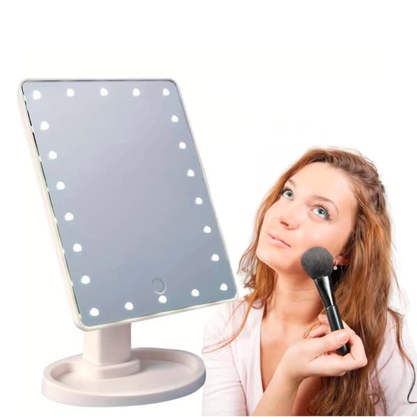 Make-Up Spejl m/LED lys og Touch Screen (flere farver) White