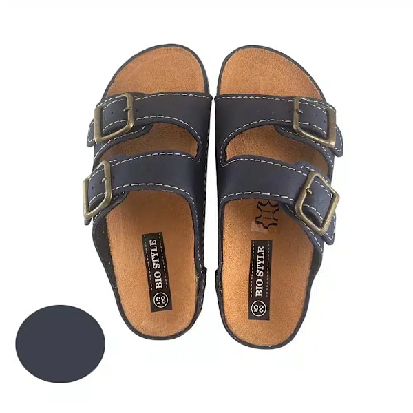 Sandaler för barn med remmar, modell Bio Style - brun eller marinblå Svart
