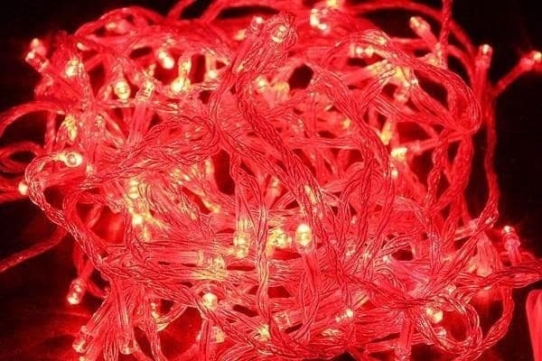 LED-lyskæde solcelle drevet m/100 LED (flere farver) - 9 meter Red