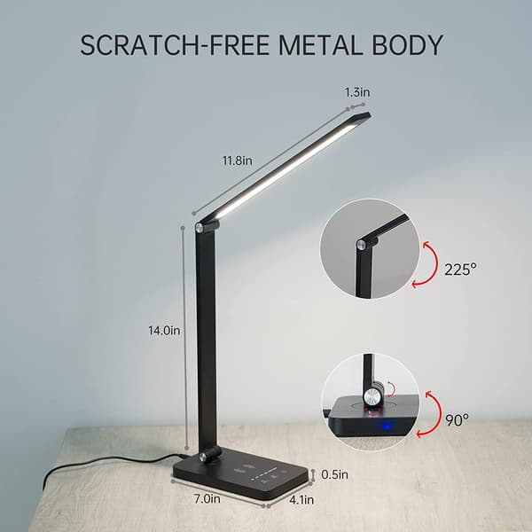 LED-bordlampe/Sammenleggbar lampe med timer & trådløs lader