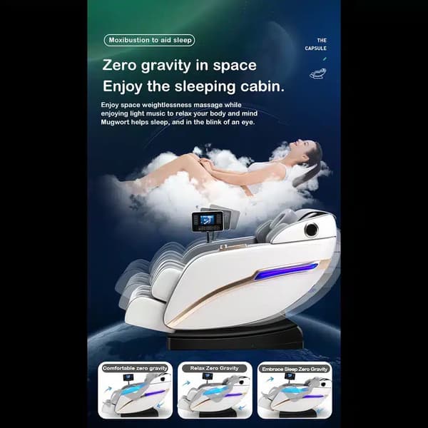 Massagestol 4D Pro+ Svart med Värmeterapi och Röststyrning – Modell M9