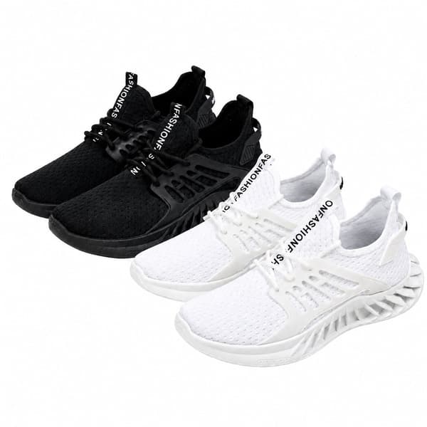 Sneakers för män, med ovandel som andas Vit