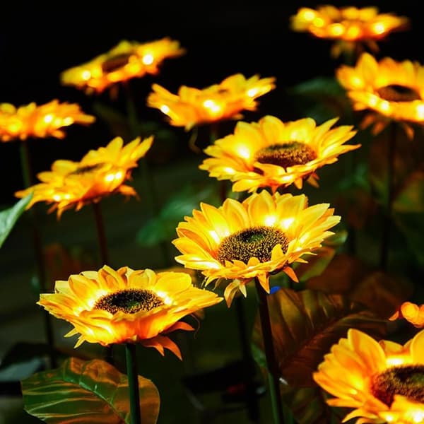 Solcelle Solsikke Lamper til haven - 1 blomst - 78 cm