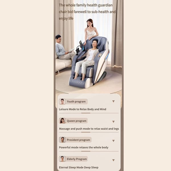 Massagestol 4D Pro+ Vit med Värmeterapi och Röststyrning – Modell M9 Vit