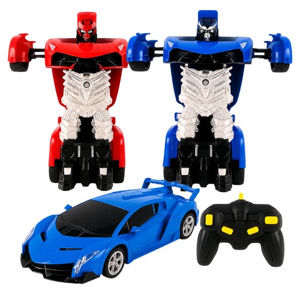 Fjernstyret Transformer Bil med Lyd- og Lyseffekter Blå