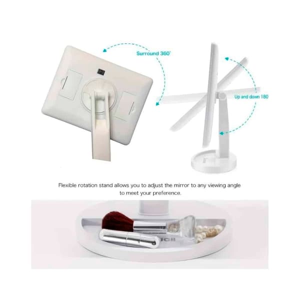 Make-Up Spejl m/LED lys og Touch Screen (flere farver) White