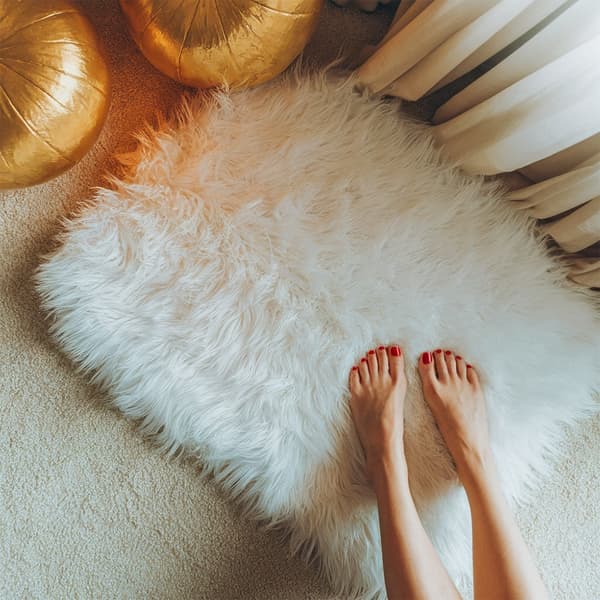 Faux Fur-pläd 60 x 90 cm – Vit Vit
