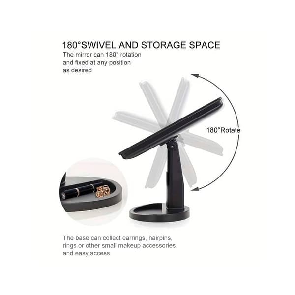 Make-Up Spejl m/LED lys og Touch Screen (flere farver) White