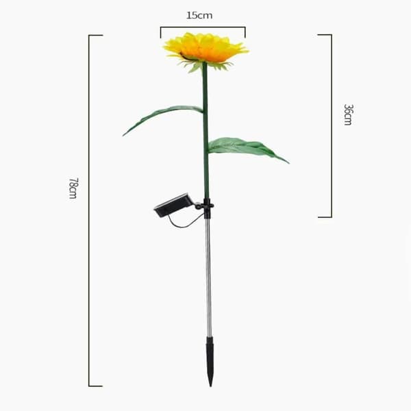 Solcelle Solsikke Lamper til haven - 1 blomst - 78 cm