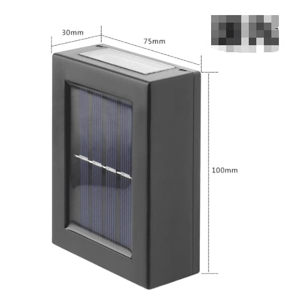 LED-solcelle Væglampe (up- downlight), 2 stk. rustfri stål eller sort Black