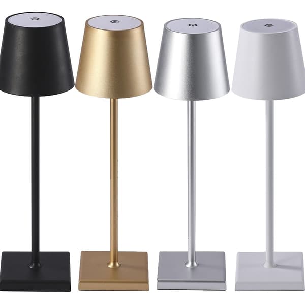 Bordlampe LED m/touch - ledningsfri - 4 farver Silver