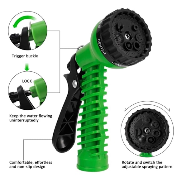 Magic Hose flex trädgårdsslang / vattenslang - grön eller blå - flera längder - Grön