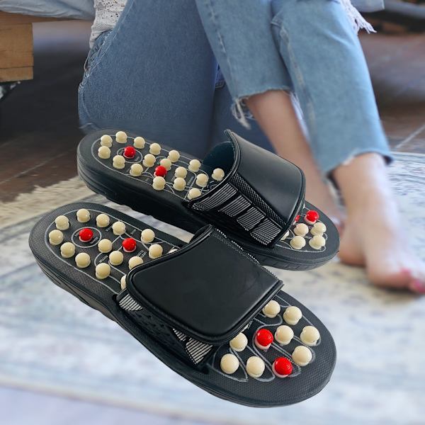 Massagetofflor (zonterapi) med kardborre 40/41
