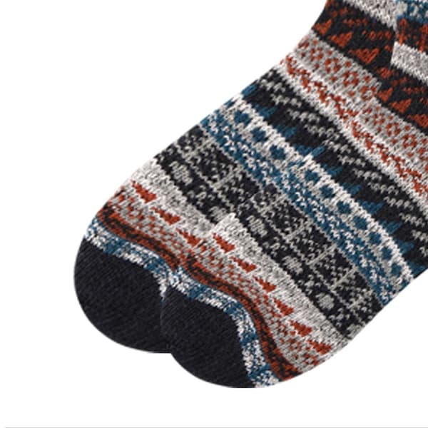 Strikkede uldsokker - 2 par - flotte farver og mønstre MultiColor Modell 3