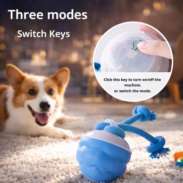 Smart Aktivitetsbold til Hunde – Automatisk & Interaktiv Blå