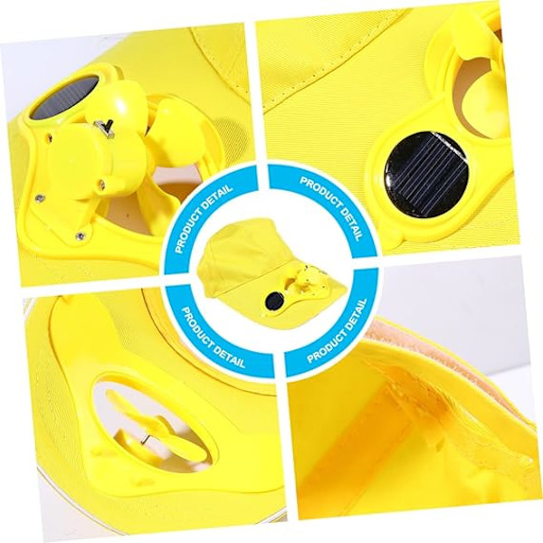 Børne kasket sommerartikler solblok hat sol opbevaring hat sommerhat sol opbevaring kasket energilagring hat ventilator hat Yellow