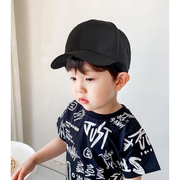 Barnehest med hestehale, baseballcaps for 3-8 år, jente- og guttegolfcaps, truckercaps, anti-UV-caps, tenniscaps, sommercaps for barn, solbeskyttelsescaps Black