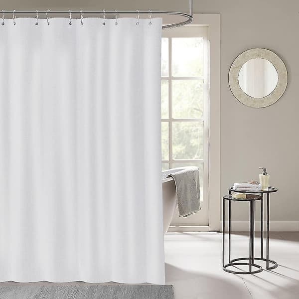 Duschdraperi 240 X 200 cm, Mögelresistent, Vattentätt, Tvättat, Antibakteriellt, Vitt, Polyesterduschdraperi med 12 Duschdraperiringar