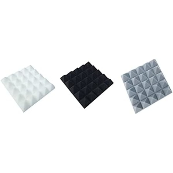 12 stk Pyramid Akustisk Skumplate Hjemmestudio Lydbehandling Tilbehør Skum DIY Studio Lydinnspilling Veggpanel Flis