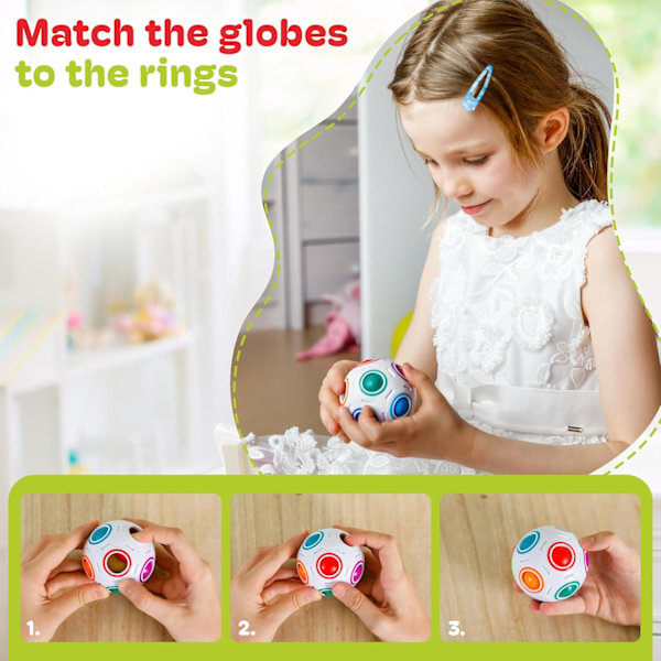 Magic Rainbow Ball I 3D-pussel för barn I Rainbow Ball-pussel I Hjärngympa för pojkar 6-10 år | Leksaker för pojkar I Tonårsgåvor för pojkar | Resa