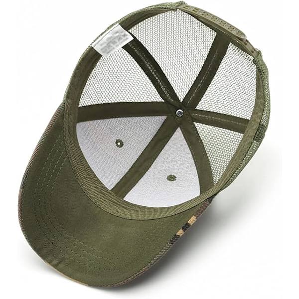 Barne Camo Baseball Cap Kamuflasje Mesh Solhatt Barn Bomull Snapback Cap Justerbar Topp Cap Baseball Cap Green Camo
