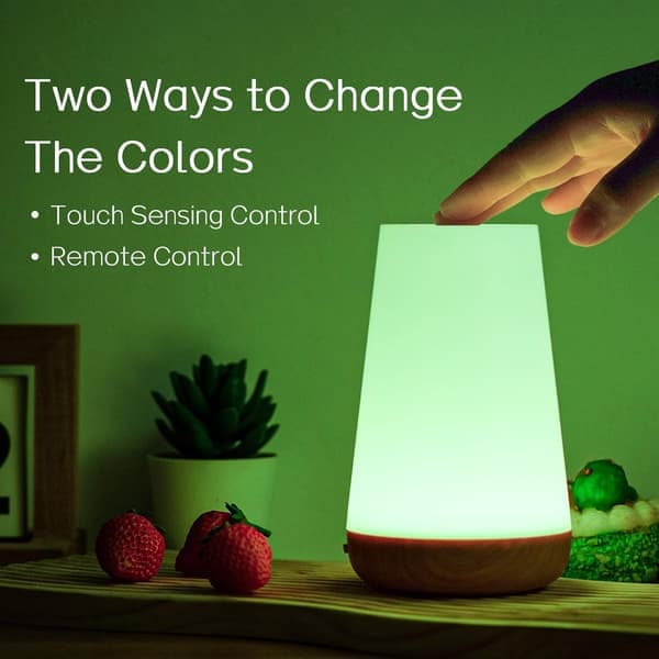 Natlampe, LED Touch Sengelampe, 13 RGB Farveskift, 5 Lysstyrkeniveauer, Timerfunktion, Genopladelig