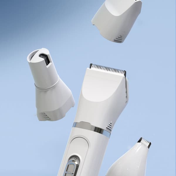 4-i-1 Djurvårdsklippare Professionell Hundhårstrimmer Set LCD Djurhårset Vit White