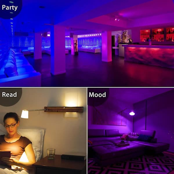 E14 LED Pære Smart Lyskilde Farve Spotlight Neon Lys RGB med Controller Lys Belysning Dæmpbar som vist