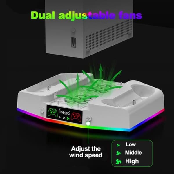 IPEGA PG-XBS011S Køleblæser-ladestation til Xbox Series S med 2 controllere