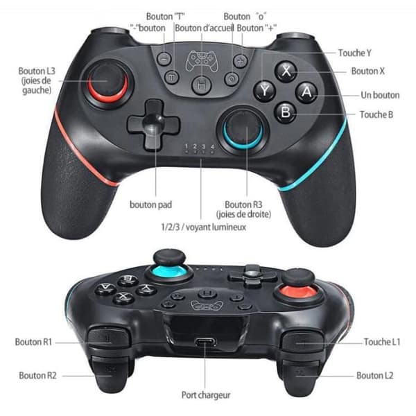 Spelkontroll - ECELEN - zhiyuController - Trådlös Bluetooth - Kompatibel med Nintendo Switch - Vibration