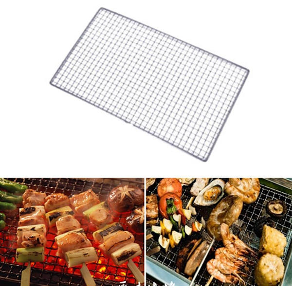 BBQ-grill, rustfrit grillrist i rustfrit stål, grillnet til udskiftning af madlavning, fungerer på ryger, pille, gas, kul 25 to 40cm