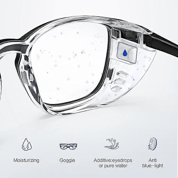 Kosteussäiliölasit Kuiville Silmille Miehille ja Naisille, Siitepölyn Estävät Sinisen Valon Suodattavat Lasit Gafas Para Ojo Seco BJL ADB C3 Gray