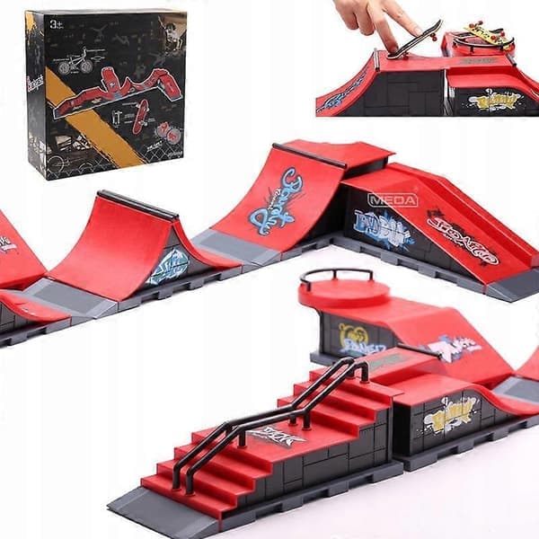 6-i-1 Fingerboard Rampe Sett Skatepark 6 Skateboard