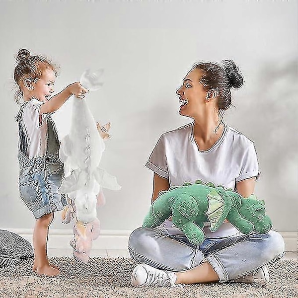 Söt Plyschdrake, Tyngd Dinosaurieleksak Barn Vuxen Gåva Eller Dekoration green 70cm