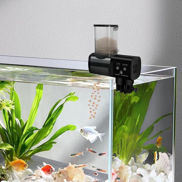Akvarium Automatisk Foderautomat, Automatisk Skildpaddefoder, Alsidigt ABS-materiale, Generøs Kapacitet, Ideel til Rejser Daglig Brug Hjemmedam Ferie
