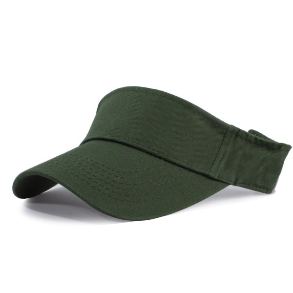 Solskjermhatt Perspirasjon og pustende solbeskyttelse Visor Sport Fritidshette, Justerbar hatt  Sommer for menn eller damer Military green