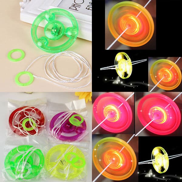Fargerik Plast Spinner LED Lys Flygende Tallerken Barn Utendørs Clas 0 0