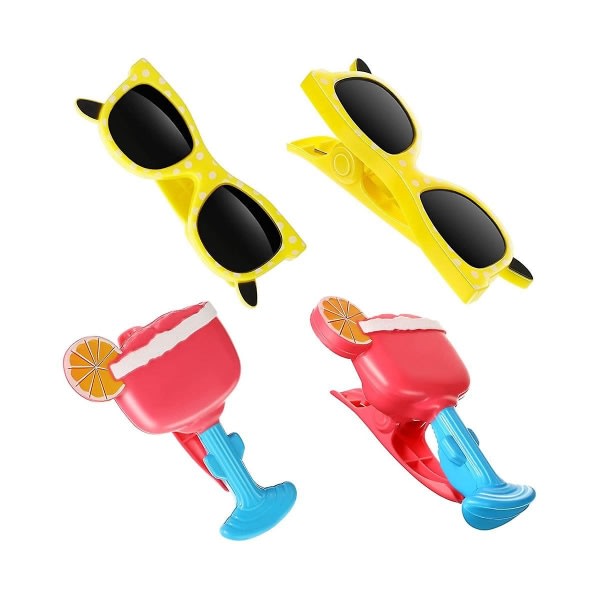 Strandhåndkle vindtette klips for strandstoler Uteplass og bassengtilbehør Tegneseriebriller Håndkleklemme