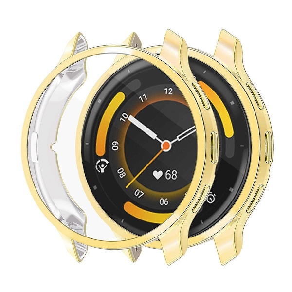 Elektropläterad Fulltäckande TPU-ram Klockfodral för Garmin Venu 3, med Skärmskydd Gold