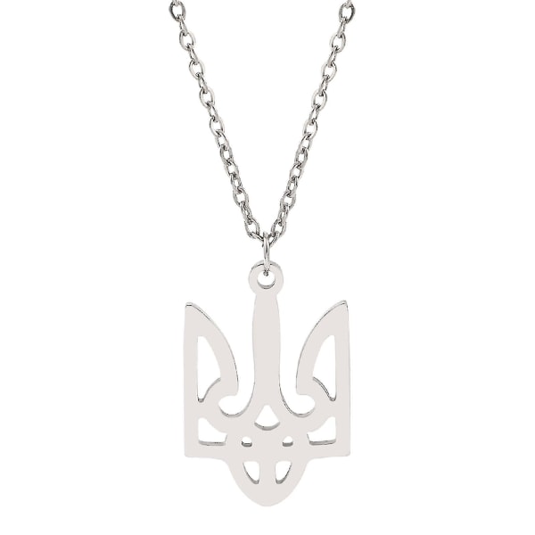 Ukraina Tryzub Halsband Ukrainska Symbol Smycken Legering Smycken Symboler Halsband Silver