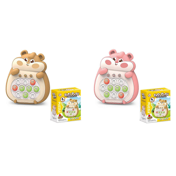 Push Bubble Spill, Quick Push Spillkonsoll, Stress Relief Pop Fidget Leker For Barn Brown